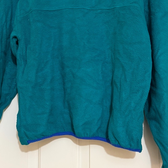 Vintage LL Bean Womens Teal Aqua Full Zip Fleece Jacket Small Medium S M - Picture 9 of 12